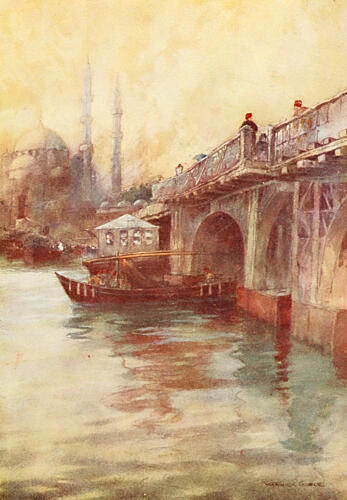 The Galata Bridge, Constantinople 1906 Art Print