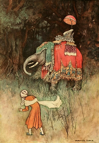 An Elephant Appeared, Folk Tales of Bengal 1912 Art Print