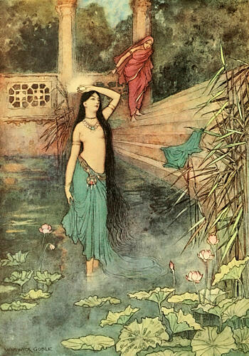 She Came to the Upper World, Folk Tales of Bengal 1912 Art Print