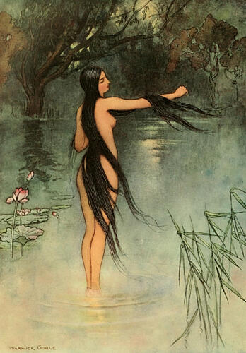 She Got out of the Water, Folk Tales of Bengal 1912 Art Print