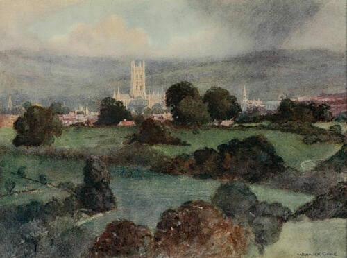 Gloucester Cathedral, Sunset, Greater Abbeys of England 1908