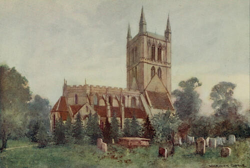 Pershore Abbey, Greater Abbeys of England 1908 Art Print