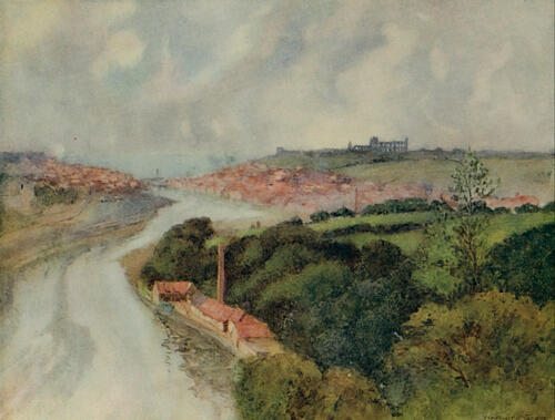 Whitby Abbey and Town, Greater Abbeys of England 1908 Art Print