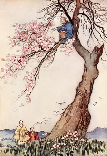 Hana-Saka-Jiji, Green Willow 1910 Art Print