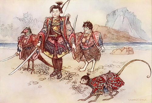 Momotaro, Green Willow 1910 Art Print