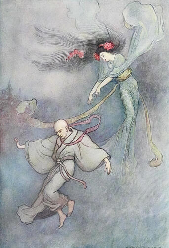 The Bell of Dojoji, Green Willow 1910 Art Print