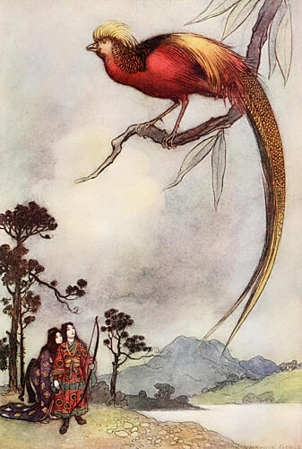 The Singing Bird of Heaven, Green Willow 1910 Art Print