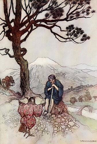 The Tongue-Cut Sparrow, Green Willow 1910 Art Print