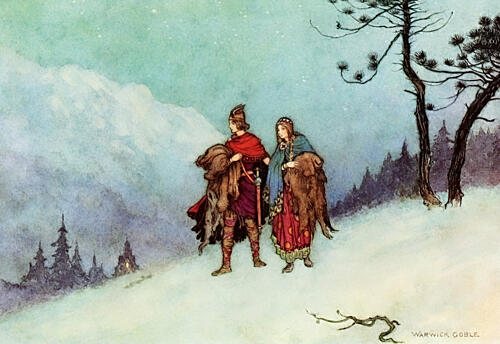 He Led the Trembling Aslog over the Snow, the Fairy Book 1913