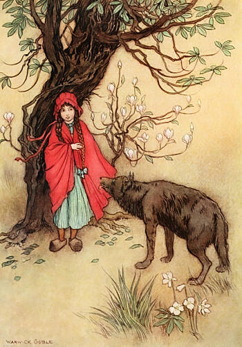 Is It Far from Hence, Asked the Wolf, the Fairy Book 1913 Art Print