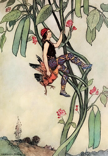 Jack Reached the Top of the Beanstalk, the Fairy Book 1913 Art Print