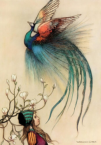Out of the Fire Flew a Beautiful Bird, the Fairy Book 1913 Art Print