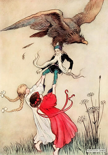 The Eagle Let His Prey Go, the Fairy Book 1913 Art Print
