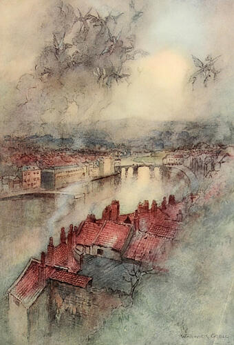 By the Smoky Town in Its Murky Cowl, the Water-Babies 1909 Art Print