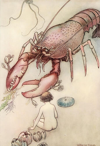 Tom Had Never Seen a Lobster Before, the Water-Babies 1909 Art Print
