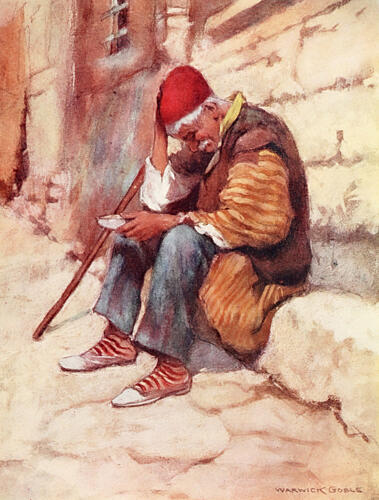 A Stamboul Beggar, Turkey 1911 Art Print by Warwick Goble
