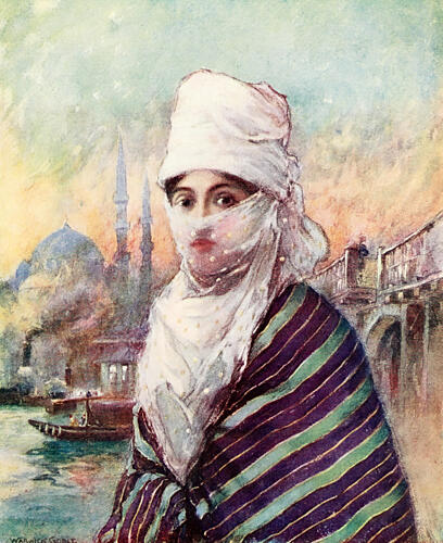 Turkish Lady in Outdoor Dress, Turkey 1911 Art Print