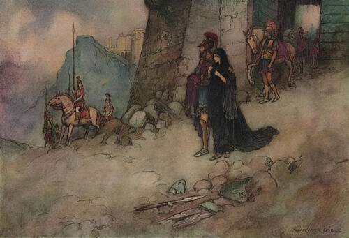 Criseyde Leaving Troy, Works of Geoffrey Chaucer 1912
