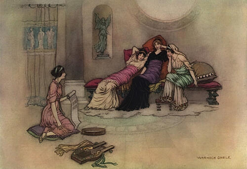 Criseye and Her Maidens, Works of Geoffrey Chaucer 1912