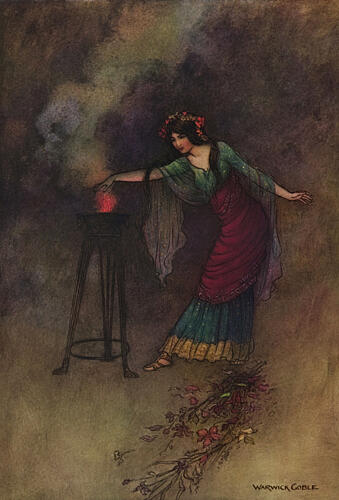 Medea, Works of Geoffrey Chaucer 1912 Art Print