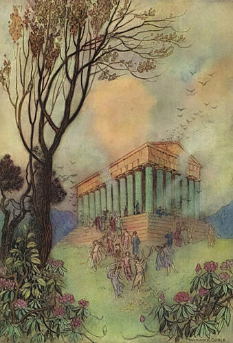 Parliament of Birds, Works of Geoffrey Chaucer 1912 Art Print