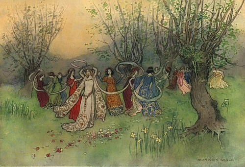The Fairest Company of Ladies, Works of Geoffrey Chaucer 1912 Art Print