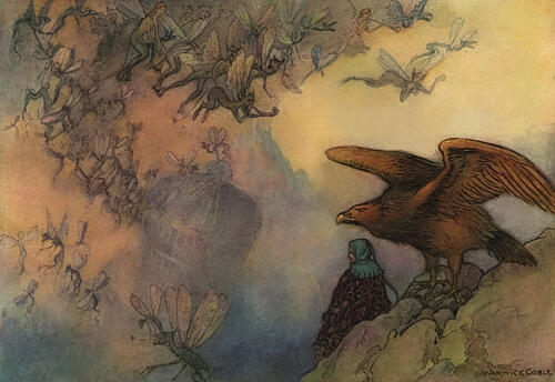 Winged Wonders Fly, Works of Geoffrey Chaucer 1912 Art Print