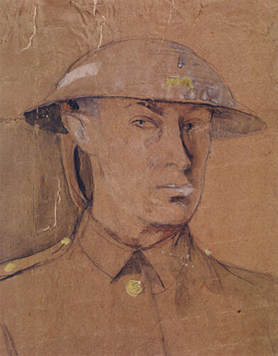Self-Portrait in a Tin Helmet 1916