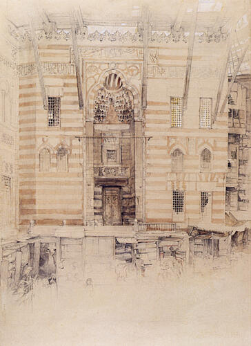 El-Ghury Mosque at Ghuriyya, Cairo 1840s Art Print by John F. Lewis