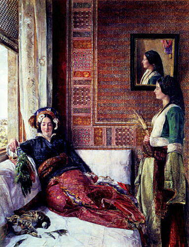 Hhareem Life, Constantinople 1857 Art Print by John F. Lewis
