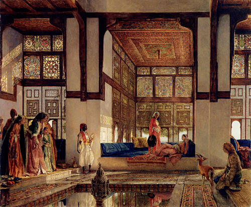 Lady Receiving Visitors the Reception 1873 Art Print by John F. Lewis