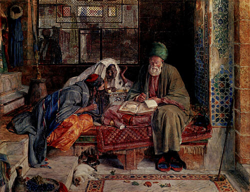 The Arab Scribe, Cairo 1852 Art Print by John F. Lewis