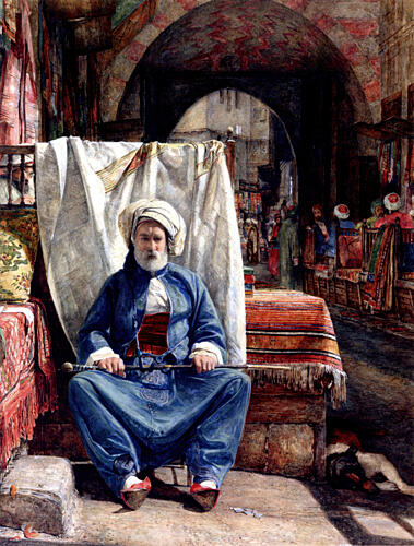 The Carpet Seller 1860 Art Print by John F. Lewis
