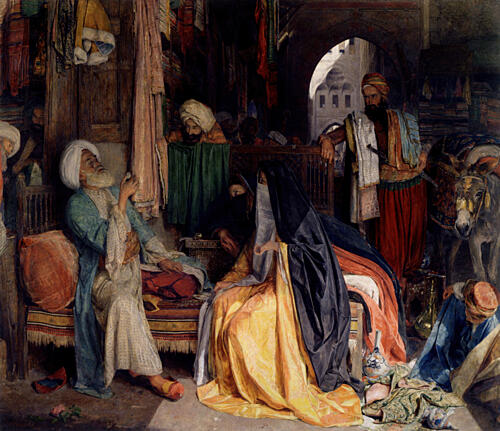 The Seraff, a Doubtful Coin 1869 Art Print by John F. Lewis