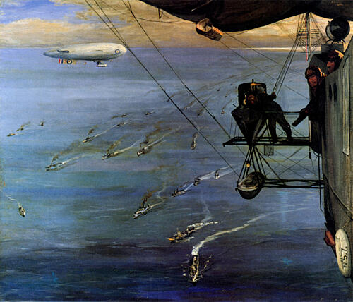A Convoy, North Sea 1918 Art Print by John Lavery
