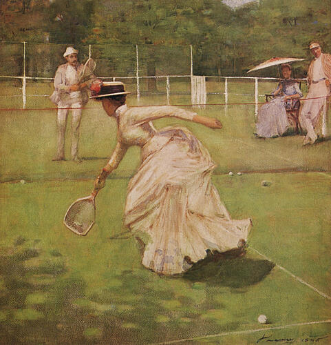 A Rally, Tennis Match 1885 Art Print by John Lavery