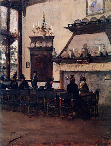 Dutch Coffee House, Glasgow Int Exhibition 1888 Art Print by John Lavery