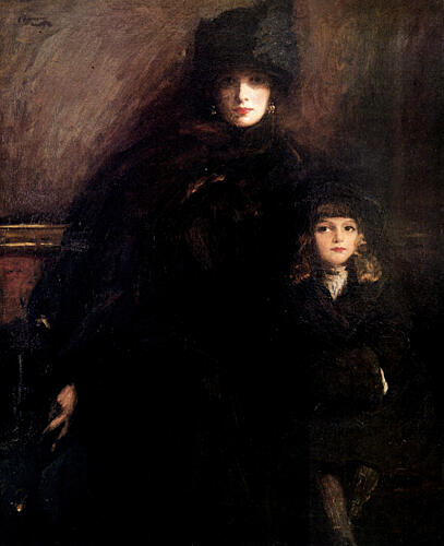 Mrs Lavery and Alice Mother and Child Ca 1910 Art Print by John Lavery