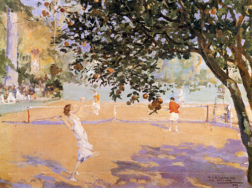 Tennis under the Orange Trees 1930 Art Print by John Lavery