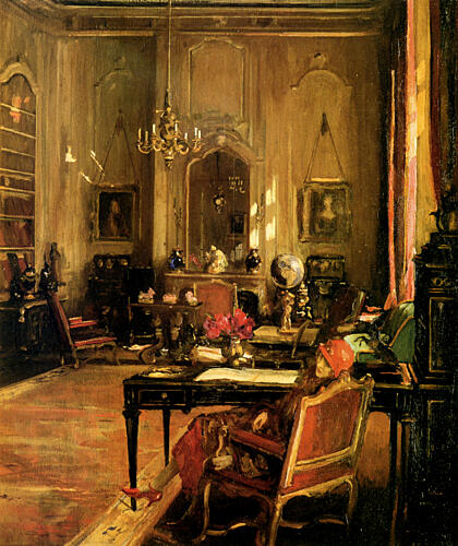 The Red Hat, a Mayfair Drawing Room 1925 Art Print