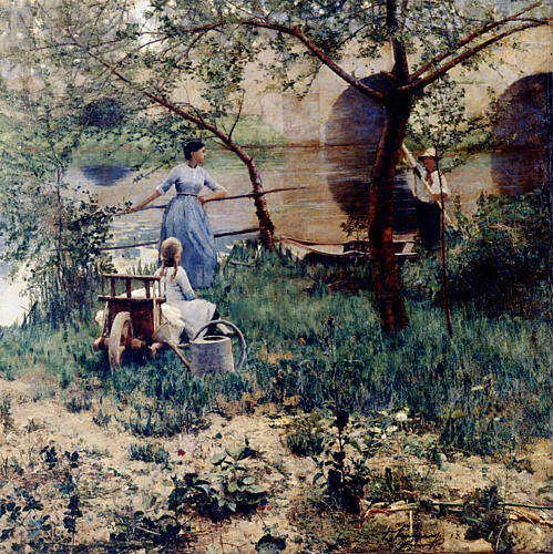 Under the Cherry Tree 1884 Art Print