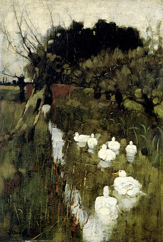 A Lincolnshire Stream 1882 Art Print by Joseph Crawhall