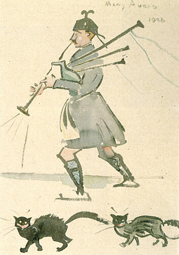 Highlander Playing the Bagpipes 1900 Art Print by Joseph Crawhall