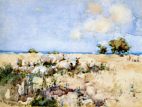 Sheep in a Meadow 1887 Art Print by Joseph Crawhall