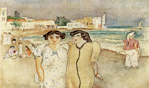 At the Edge of a Lake in Tunisia Art Print by Jules Pascin