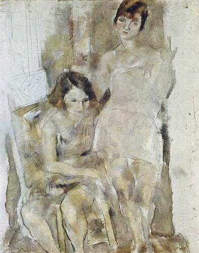 Ginette and Mireille 1928 Art Print by Jules Pascin