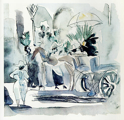 Horse and Carriage Art Print by Jules Pascin