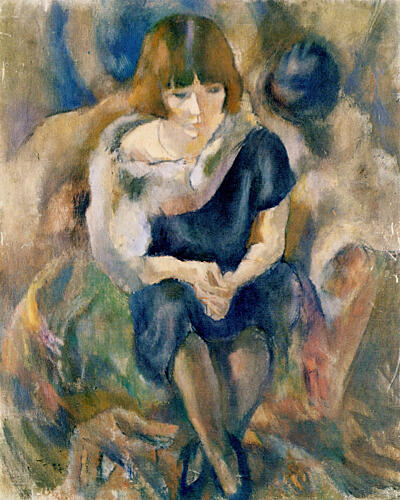 Lucy with a Fur Piece 1927 Art Print by Jules Pascin