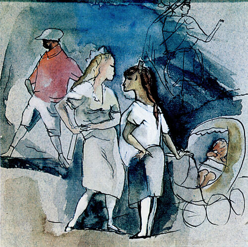 Men, Women and Children Art Print by Jules Pascin