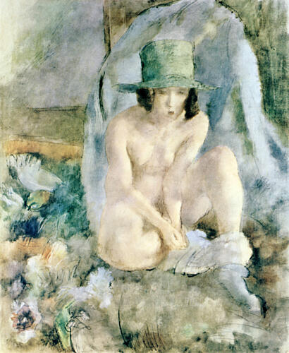 Nude with a Green Hat Ca 1925 Art Print